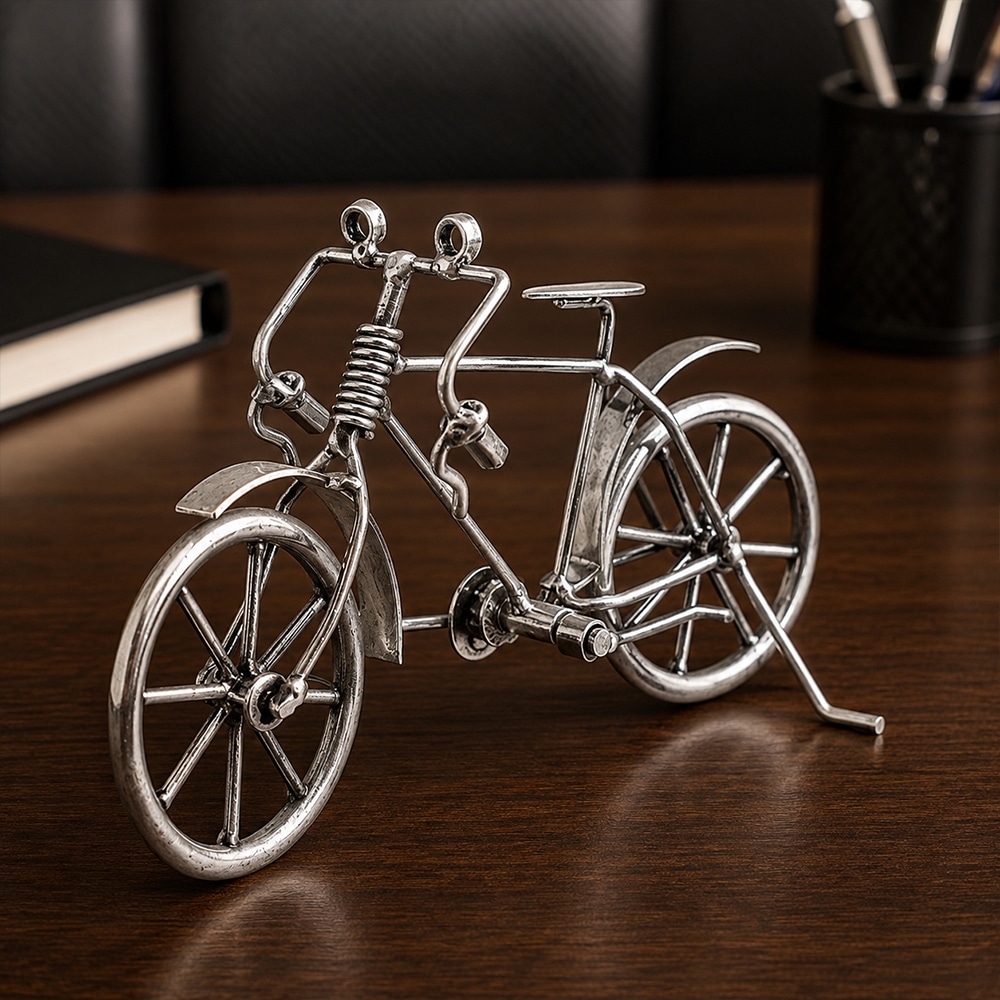Silver Bicycle Ornament