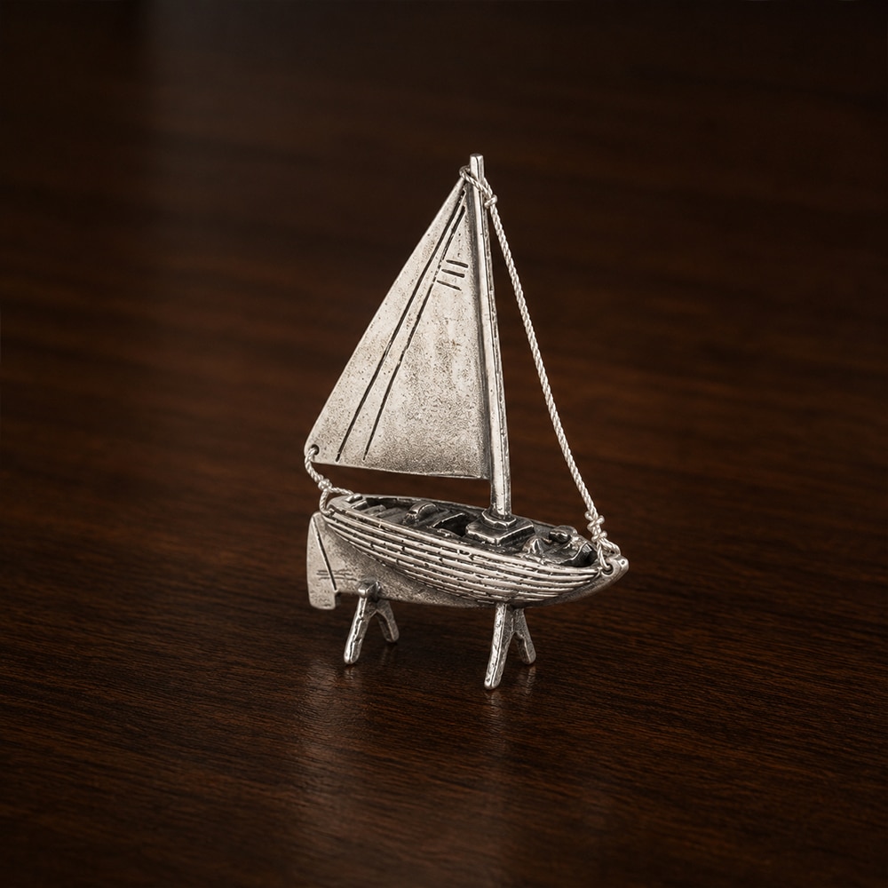 Silver Boat Ornament