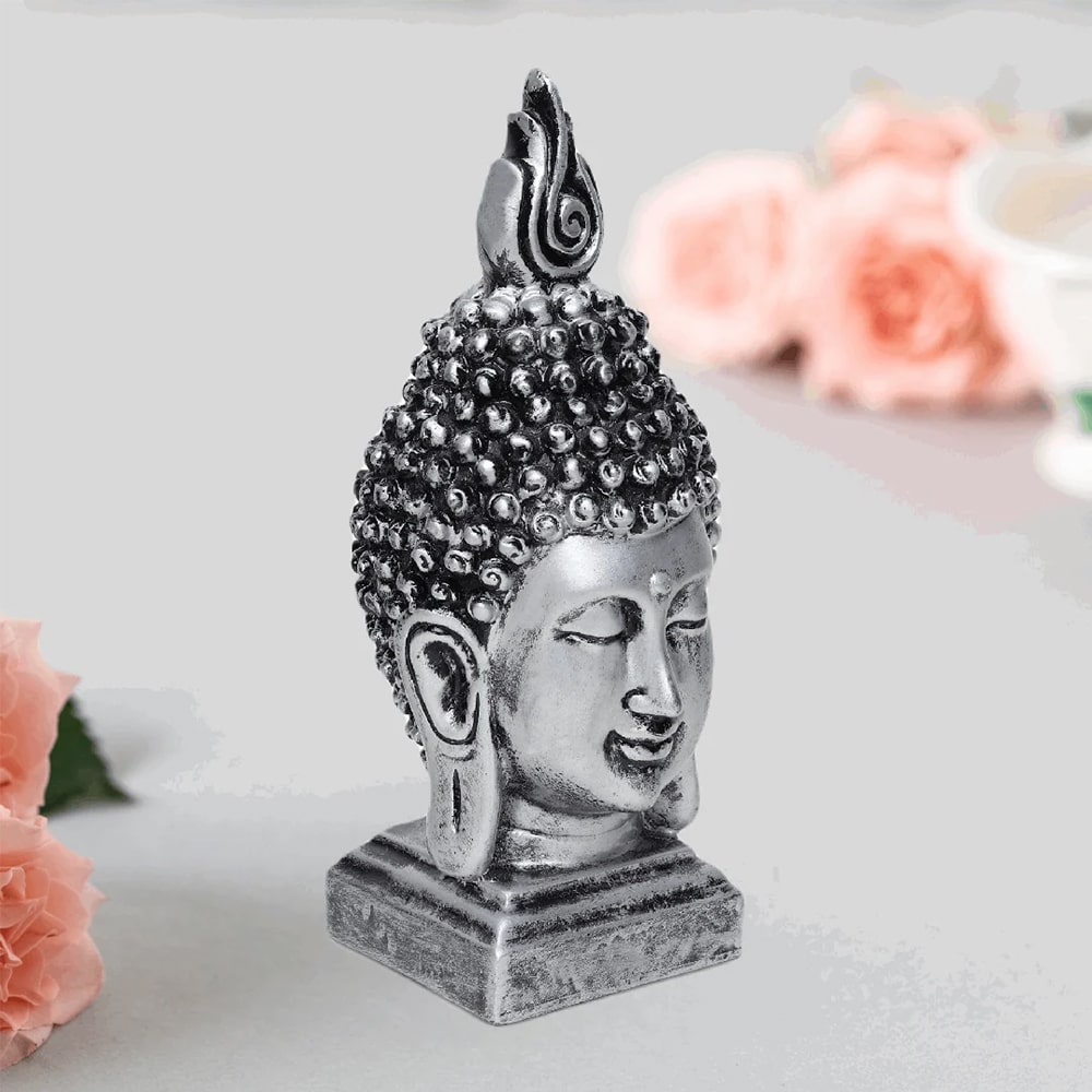 Silver Buddha Head Ornament
