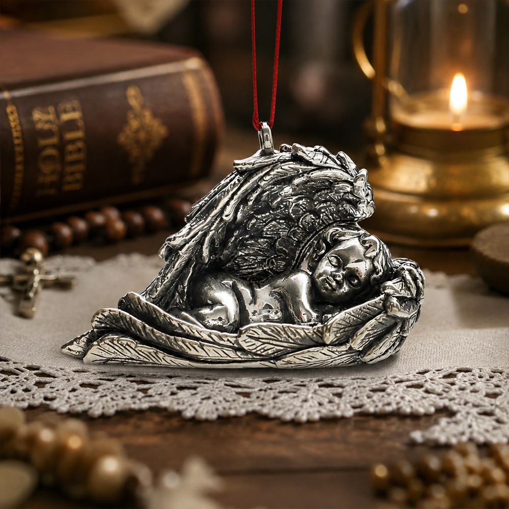 Silver Cherub Ornament