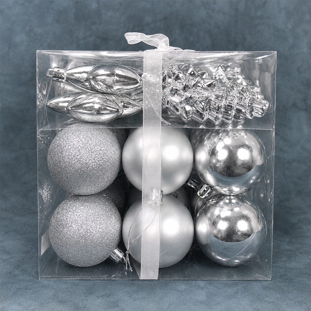 Silver Christmas Bulbs