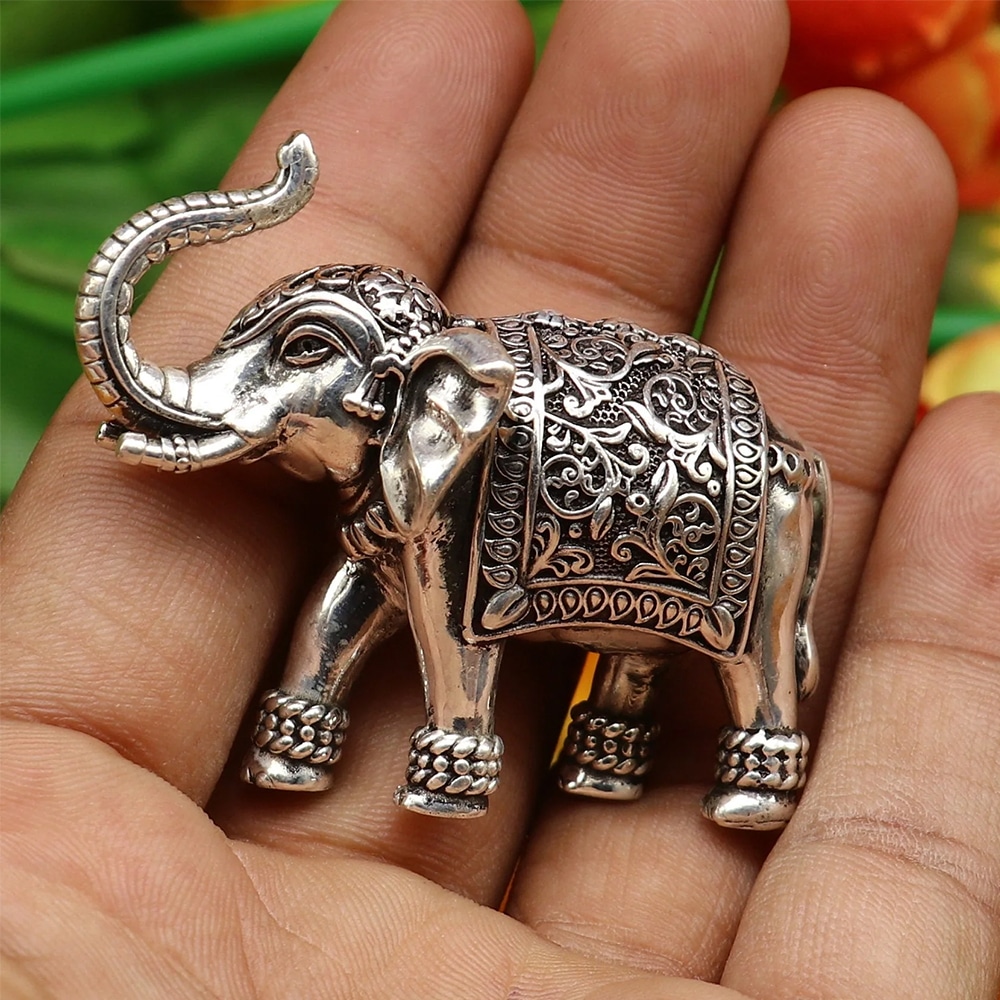 Silver Elephant Ornament