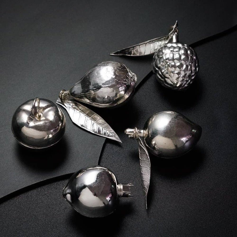 Silver Fruit Ornaments