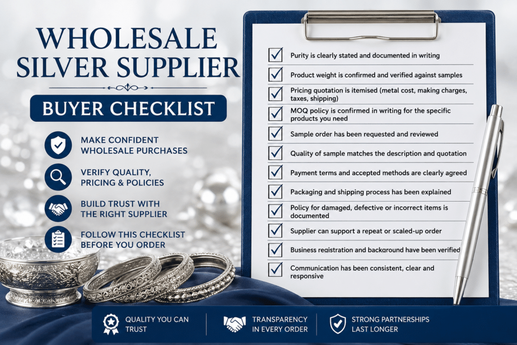 wholesale silver supplier buyer checklist